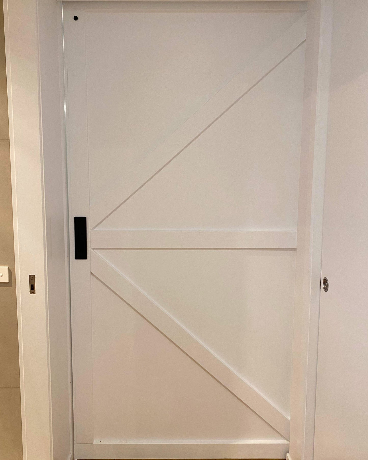 Barn Style Flush/Pull Handle - Black 300mm
