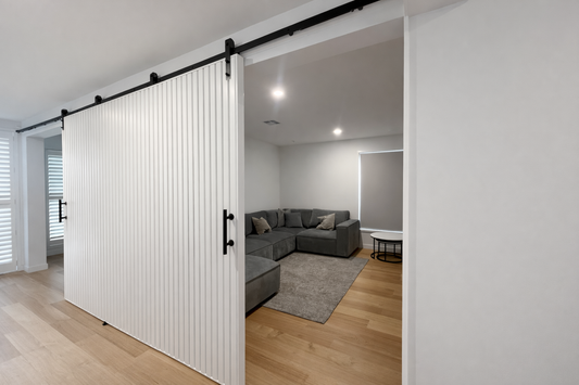 sliding barn door modern home interior