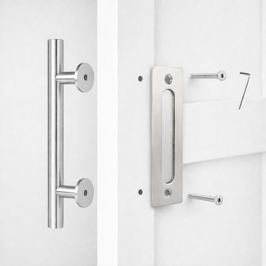 Silver Barn Door Handle 12".