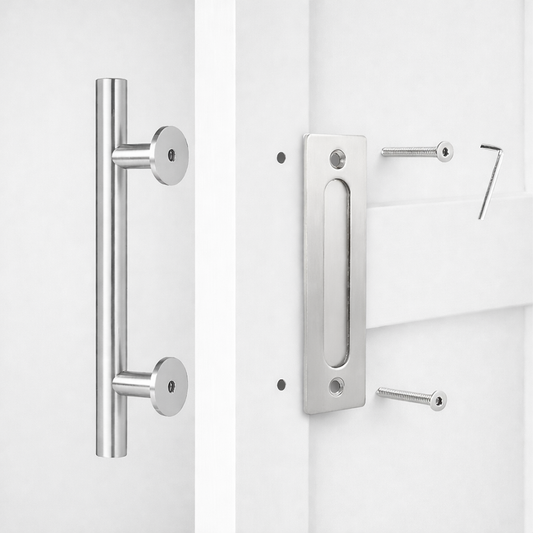 Silver Barn Door Handle 12".