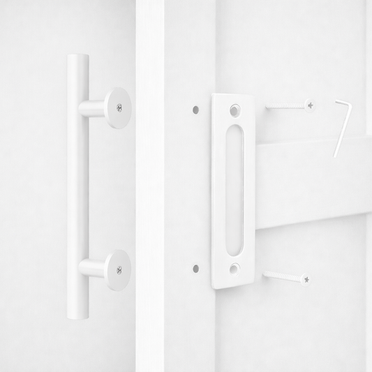 White Barn Door Handle 12".